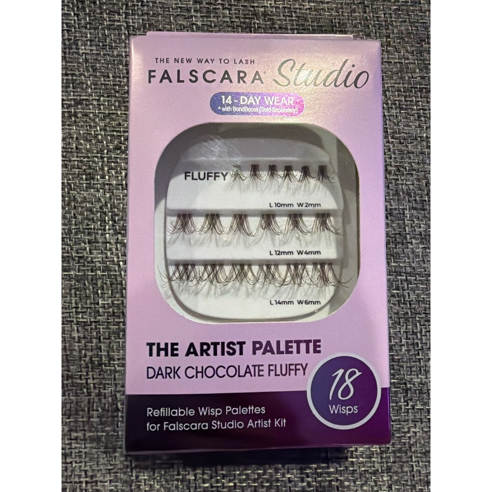 KISS Falscara Studio The Artist Palette Dark Chocolate Fluffy 18 Wisps New